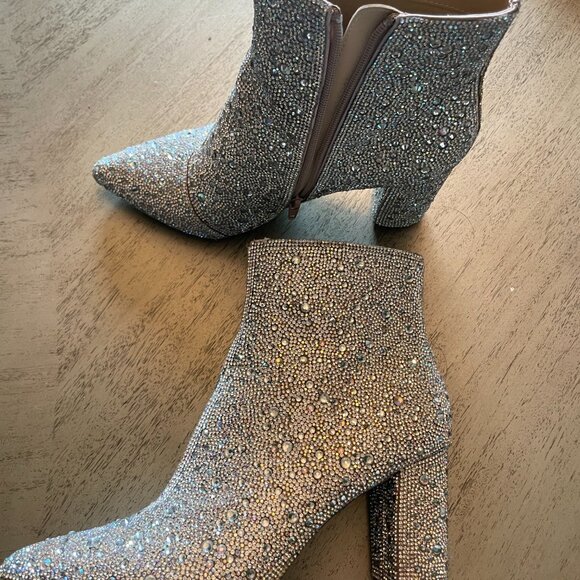 Betsey Johnson Rhinestone Boots - Size 8 - Picture 3 of 5
